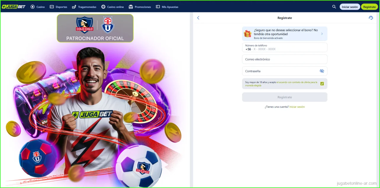 registrarse en jugabet